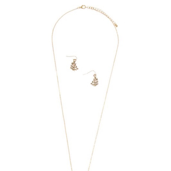 Coral Pendant Enamel Long Necklace & Earring Set - Picture 3 of 3